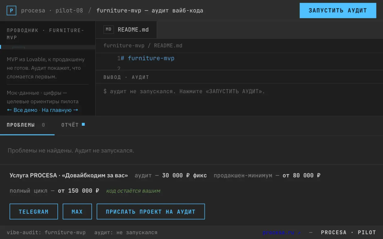 Демо «Аудит ИИ-проекта»: находки и план доработки